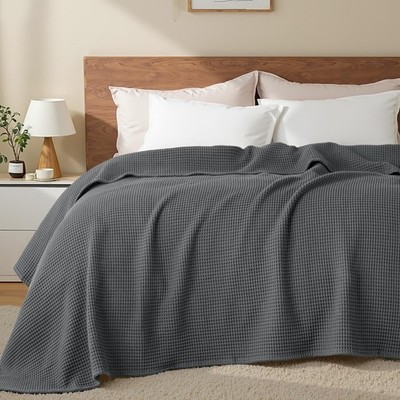 Exclusivo Mezcla 100% Cotton Muslin Gauze Waffle Weave Blanket King Size, Soft L