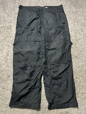 Vintage Y2k Old Navy Military Cargo Black Paratrooper Pants 38x30 Lined Baggy
