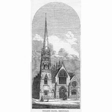 BIRMINGHAM Wycliffe Chapel - Antique Print 1864