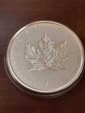 2018 Canada - $50 3oz 9999 Silver Maple Leaf -Incuse BU Condition In Capsule.