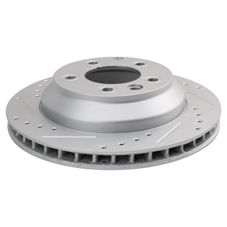 Par trasero de rotor de freno de rendimiento perforado ranurado recubierto para Audi VW Foto 2 de 4