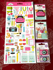  599 - COLOR ME CUTE  CRAFTY DOODLEBUG 12" ICONS  DOODLE-POPS 3D STICKER LOT