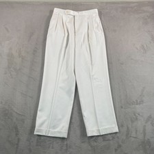 Vintage Ralph Lauren Golf Trousers Pleated Pants Women 27x26 Ivory Silk Blend
