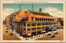 Vintage Linen Postcard Sports Arena Major Events Venue New York, NY 1940s