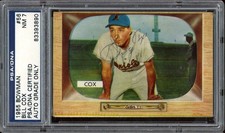 1955 Bowman Baseball Signed #56 Billy Cox Auto PSA DNA 7