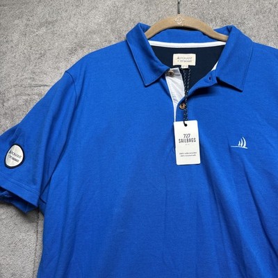 Ponant x 727 Sailbags Men s Blue Polo Shirt Large Nautical Yacht Sailing