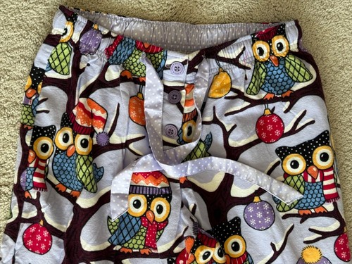 Nick & Nora Damen Pyjamahose Größe S Flanell Eule Baumwolle Lila - Bild 3 von 8