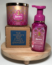 BATH  BODY WORKS Disney Princess Aurora 3 Wick Candle  Foaming Hand Soap NEW 