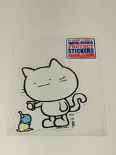 B-Side Label Sticker Cat holding cone dropped ice cream Waterproof US SELLER