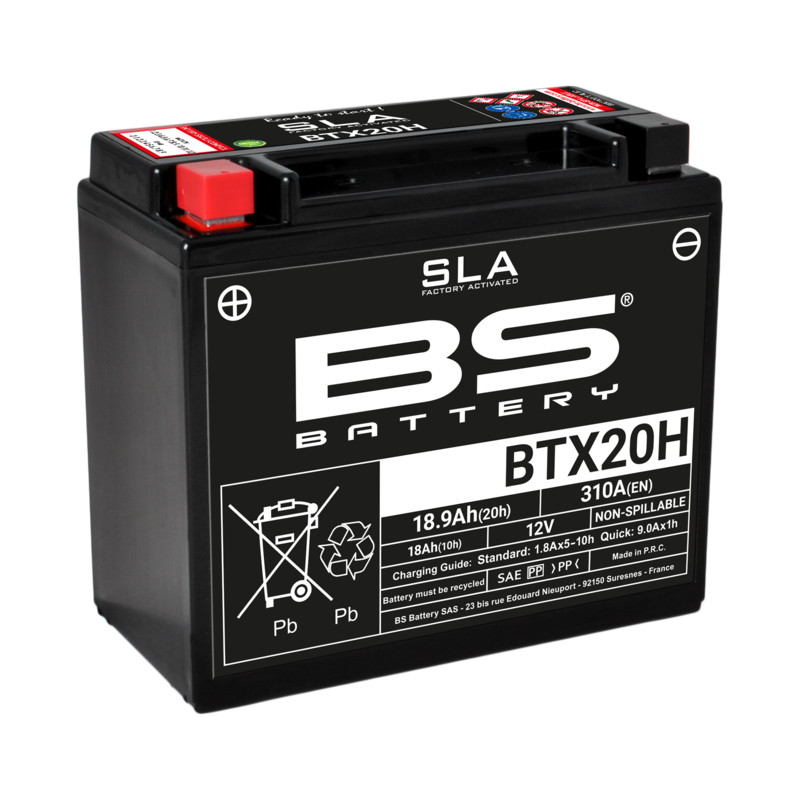 Batterie BTX20H BS BATTERY SLA haute performance avec alliage plomb-calcium
