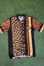 Vintage Louis Garneau Zip Vtg Cycling Jersey Mens Size L LEOPARD PRINT