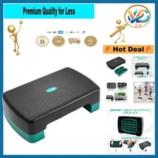Aerobic Exercise Step Platform with Risers Home Gym Adjustable Height