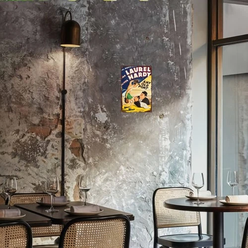 Laurel & Hardy Vintage Movie Poster Tin Metal Signs Home Décor Classic Com