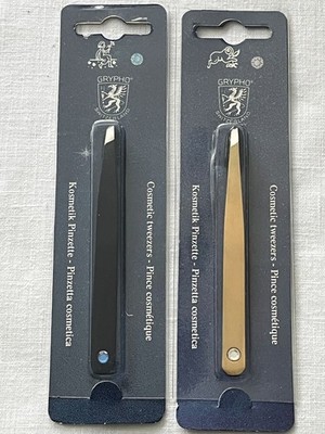 NEW Rubis Swiss Grypho Tweezers Switzerland Slanted Tip Birthstone Black Gold
