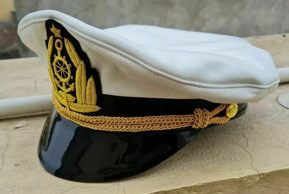 Gorra blanca Sailor Navy Capitán Yate Comandante de Barco Oficial Marítimo Foto 3 de 4