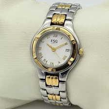 Women' ESQ Movado Swiss Quartz All Steel Two-Tone Bracelet Watch, Date, 100625