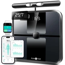 Scale for Body Weight and , Full-Body Bathroom Scale with 8 Electrodes for BM...