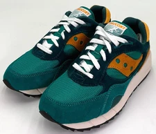Saucony Shadow 6000 Men's Size 9 Green/Orange Suede Sneakers NIB
