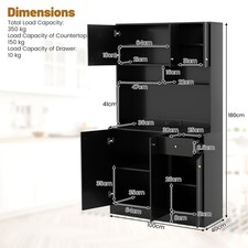 Outlets 180cm Tall Pantry Cabinet Kitchen Cabinet