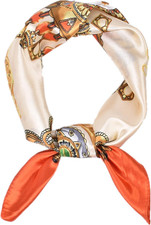 Womens 23.6 inch Satin Silk Feeling Formal Square Neck Scarf Head Hair Wraps Ker