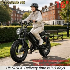 250W Electric Bike,16"Fat Tire E-bike 48V 15.6Ah Off-road Electric Bike UK STOCK