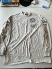 复古 80 年代 1989 年 Ron Jon Surf T 恤单针 Onieta 标签 Shark XXL AOP 长