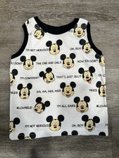 Walt Disney Mickey Mouse Graphic Sleeveless Shirt Size 2 T Unisex 100 Cotton