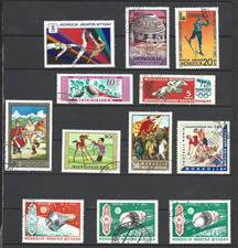 LOT DE  12 TIMBRES OBLITERES /  MONGOLIE / 