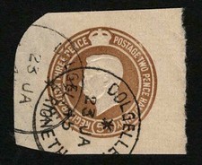 UK 1930's-1940's Brown KGVI Registered 5½p Envelope Cut Square Used