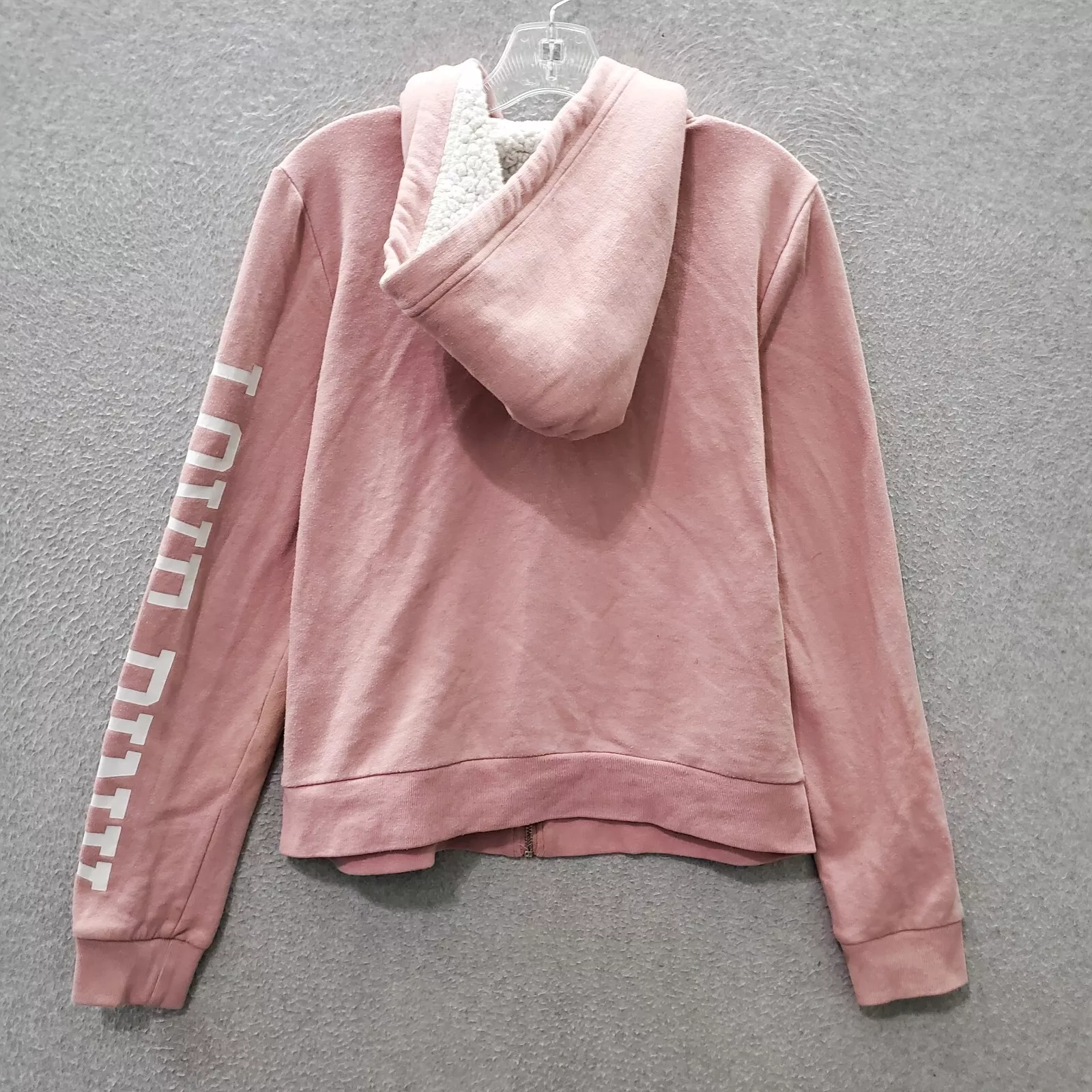 victoria-secret-vs sherpa full zip crop logo hoodie