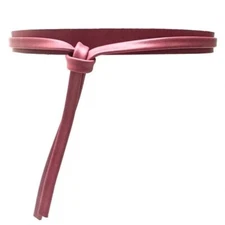 NEW- Womens ADA 0.86" Skinny Wrap Obi Belt Berry Foil Woven Gen Leather $69