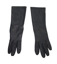 Women's Gloves Black Dress Long Size 6.5 Nylon Made USA 15 Inch Long Vintage