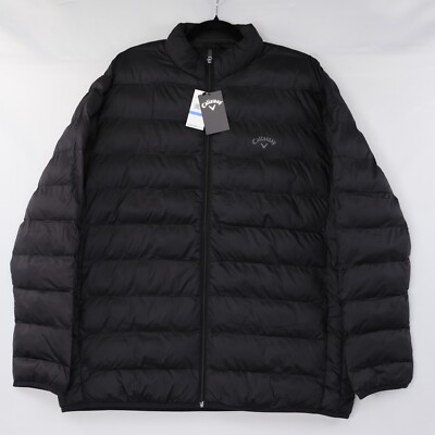 Callaway Golf Puffer Jacket Mens Quilted Full Zip Pockets Caviar