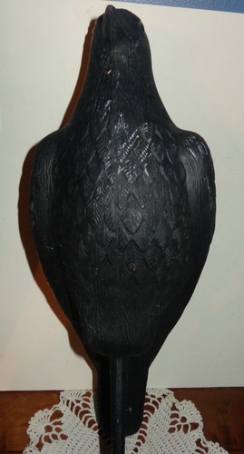 GROSSE 17 ZOLL GROSSE SCHWARZE KUNSTSTOFF-BLASFORM KRÄHE VOGEL KÖDER HALLOWEEN DEKORATION - Bild 4 von 9