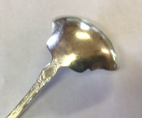 Antique 1835 R. Wallace Silverplate Cream Sauce Ladle Floral Detail 5.5” - Picture 9 of 9