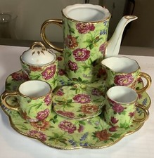 MT858 Vtg Baum Bros. Miniature Porcelain Tea Set  Formalities  Missing Pot Lid