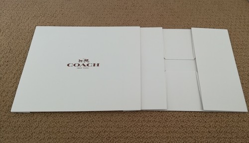Coach Gift Box Only Boxes SET LOT OF 5 Medium BOXES White w/ Brown Logo - Picture 2 of 3