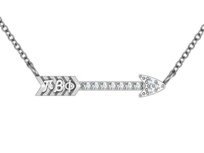 Pi Beta Phi Arrow Necklace with 18'' Silver Chain (PBP-P008)