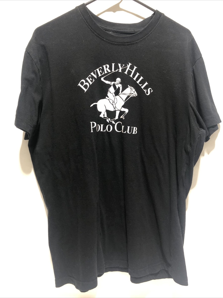 Beverly Hills Polo Club T-Shirt Men's Large Black Short Sleeve Shirt Cotton  Poly | eBay