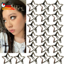 20 PCS 1.22" Star Hair Accessories - Non-Slip Metal Snap Clips and Barrettes for