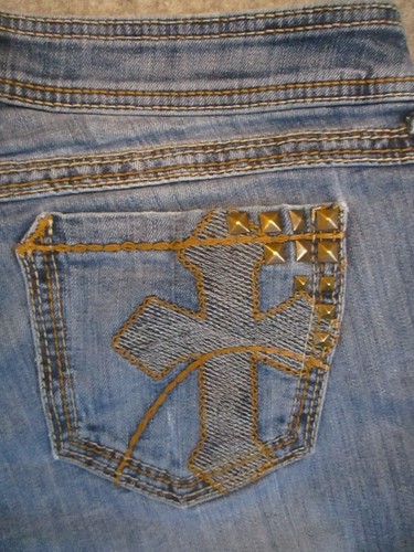 Pantalones de mezclilla Ariat Ruby para mujer 28 azul corte boot tiro bajo tachonado occidental 30x27 - Imagen 7 de 22