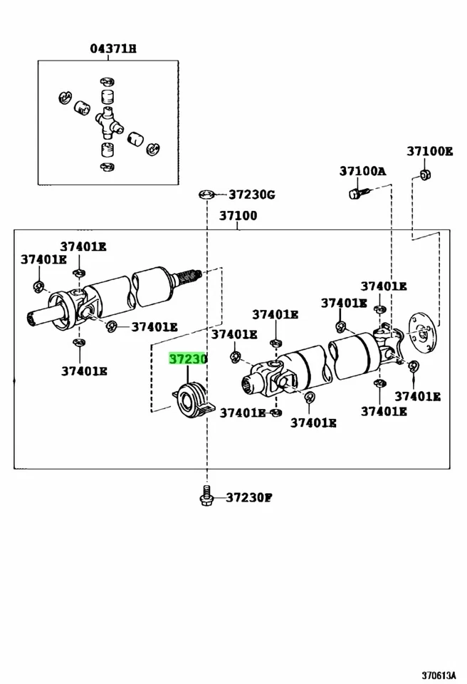 TOYOTA GENUINO OEM TUNDRA 07-20 GSK5# 2X2 EJE DE TRANSMISIÓN COJINETE DE SOPORTE CENTRAL Foto 4 de 4