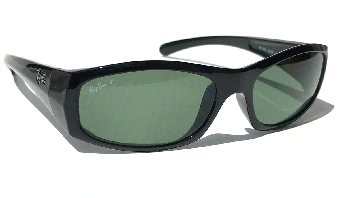 New RAY BAN Shiny Black Frame POLARIZED Green Lens Sunglass RB4093