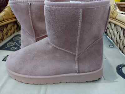 Ladies Women's PRIMARK Faux Suede PINK Furr Winter Ugg Boots
