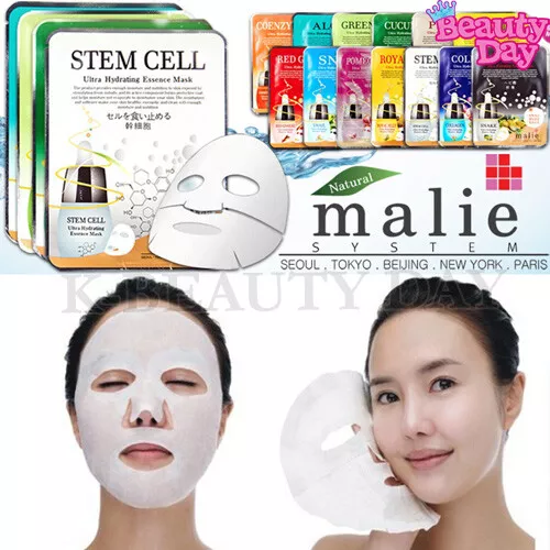 40pcs Korean Essence Face Mask Pack Anti Aging Facial Mask Sheet Korea Skin  Care