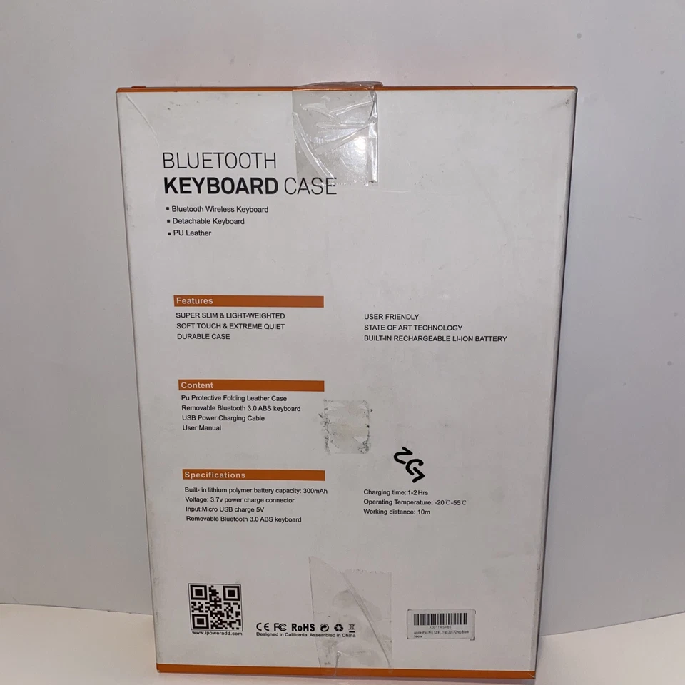Funda de cuero PU recargable con teclado Bluetooth Poweradd para iPad Pro 12.9 Foto 3 de 4