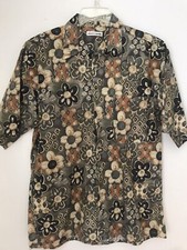 Pierre Cardin Men s Shirt Short Sleeve Button Down Multicolor Floral Medium