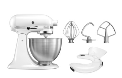 KitchenAid Classic 5K45SSEWH in Weiss Paket 1 mit Spritzschutz (Zustand: Neu)