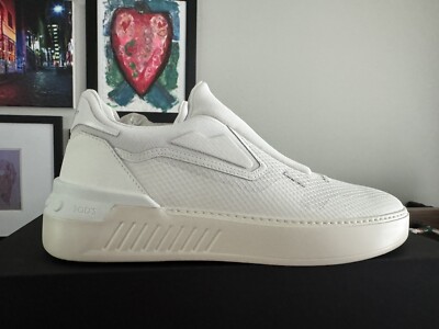 Men s TOD'S TOD S X NO_CODE MESH & LEATHER SNEAKER White Size 8uk