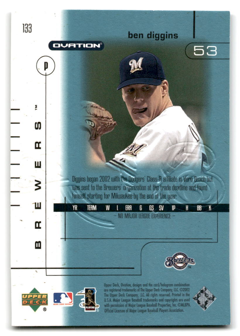2002 Upper Deck Ovation - Ben Diggins #133 for sale online | eBay